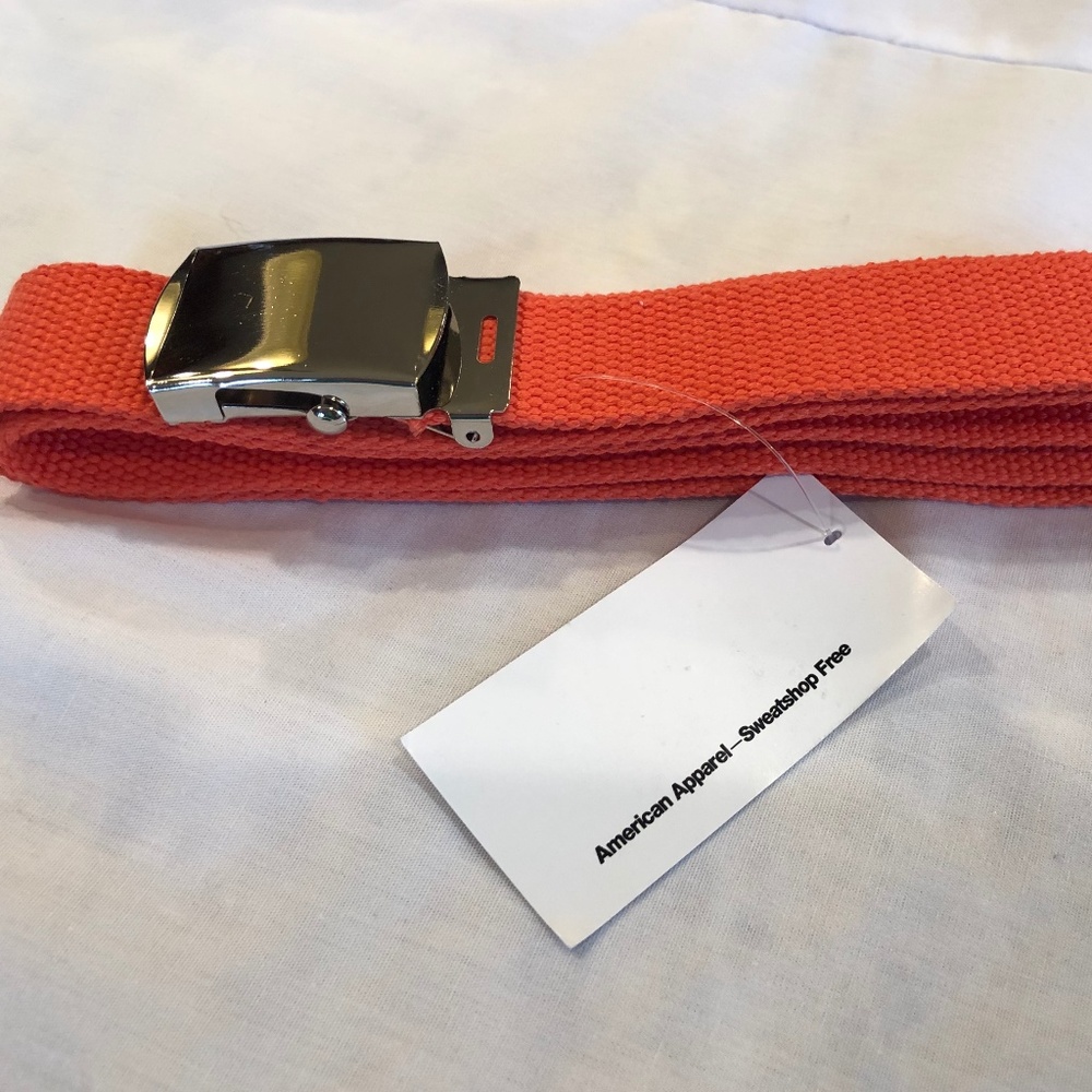 American Apparel Belt 48 In Silver Buckle Salmon